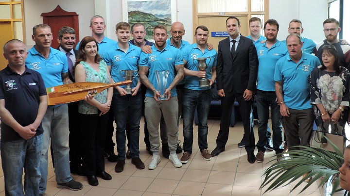 Leo Varadkar with members of the Vartry Rowing club
